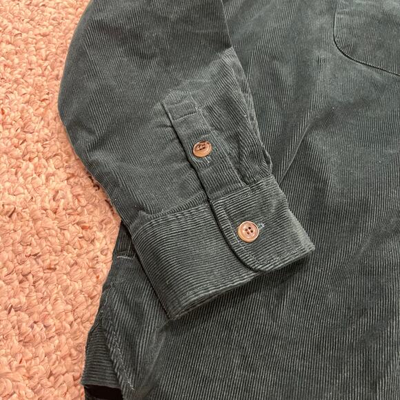 J Crew Button Front Corduroy Shirt Jacket Green Sz L Preppy Casual Shacket - Picture 4 of 7